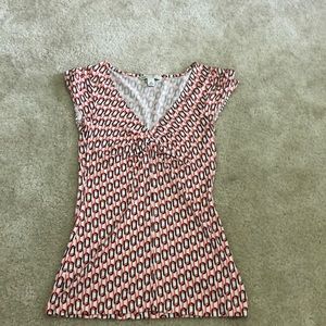 Banana Republic orange and brown chain link top